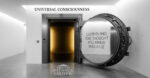 A massive open titanium vault door revealing a golden light with the text 'Everything you thought you know was a lie' on the interior, representing the Master Reset and Instruction Part 1 of the Consciousness Mastery Series.